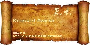 Ringvald Avarka névjegykártya